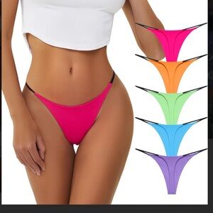 Women Cotton Thongs Lot underwear G String Sexy Dark Panties Size XL Pack 6